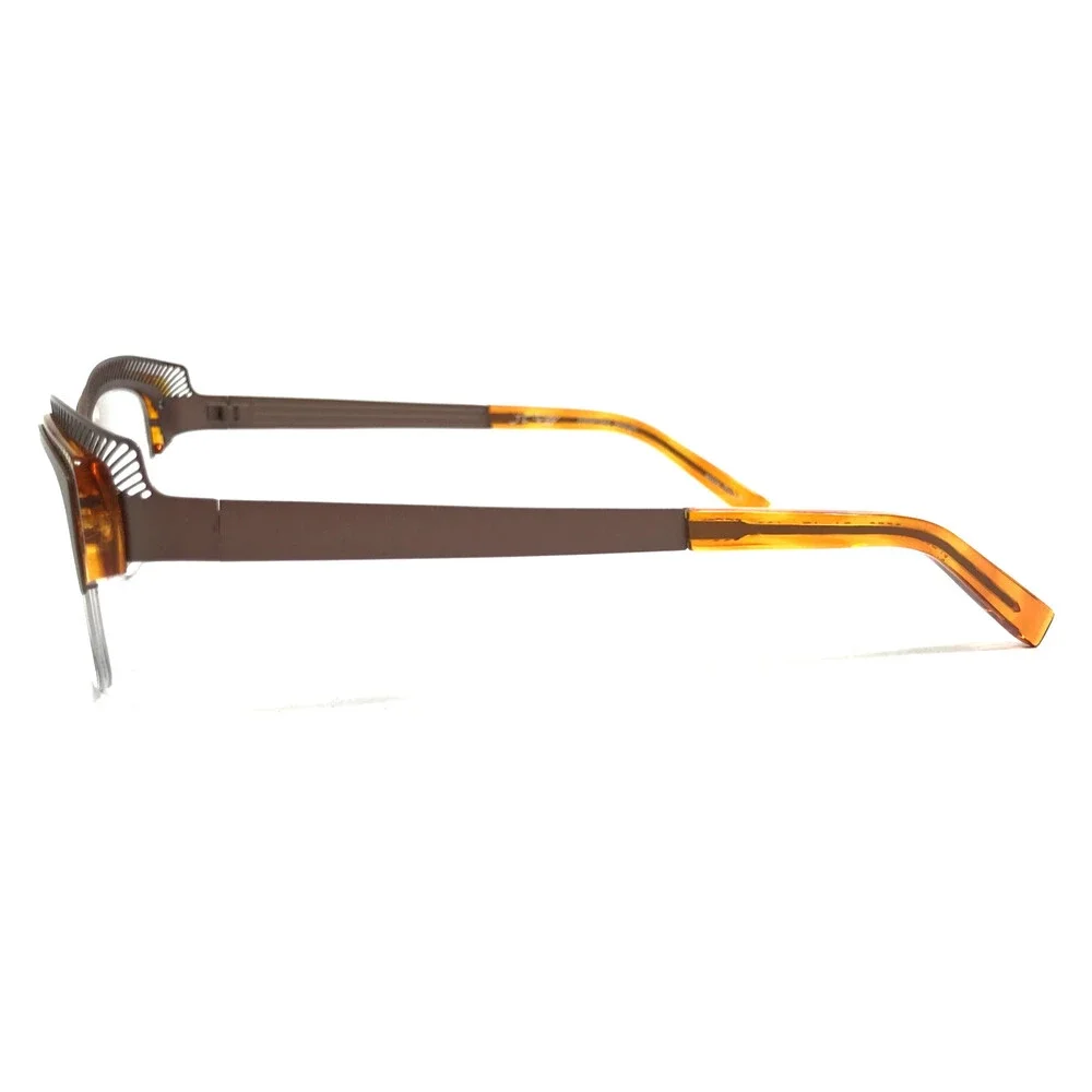 J.F. Rey Eyeglasses Frames JF2574 9550 Brown Orange Cat Eye Half Rim 54-17-136
